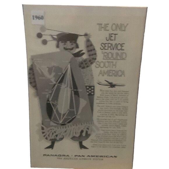 Vintage 1960 Panagra Pan American Airways Systems Jet Service Ad Advertisement - Picture 4 of 4